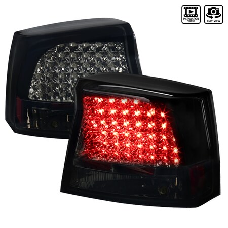 Spec-D Tuning 05-08 Dodge Charger LED Tail Lights Glossy LT-CHG05BBLED-TM